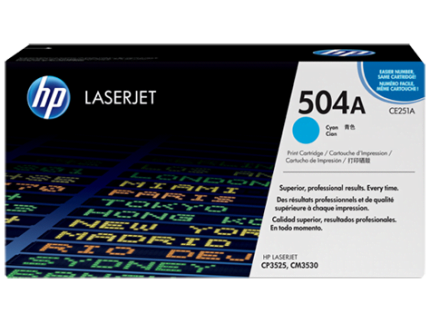 HP 504A Cyan Original LaserJet Toner Cartridge (CE251A)