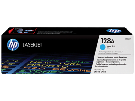 HP 128A Cyan Original LaserJet Toner Cartridge (CE321A)